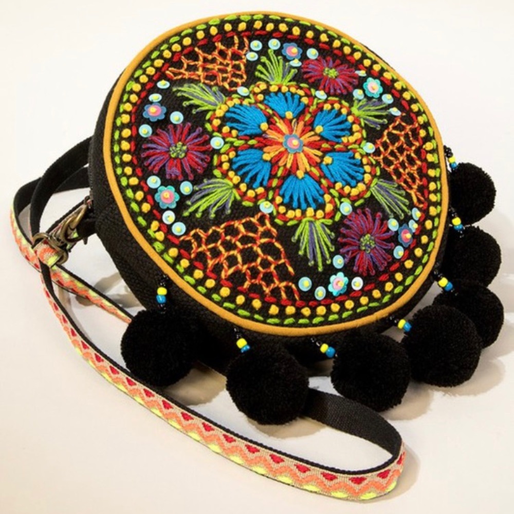 LAST 1 🔥 Embroidered Tambourine Crossbody Bag - Picture 5 of 10